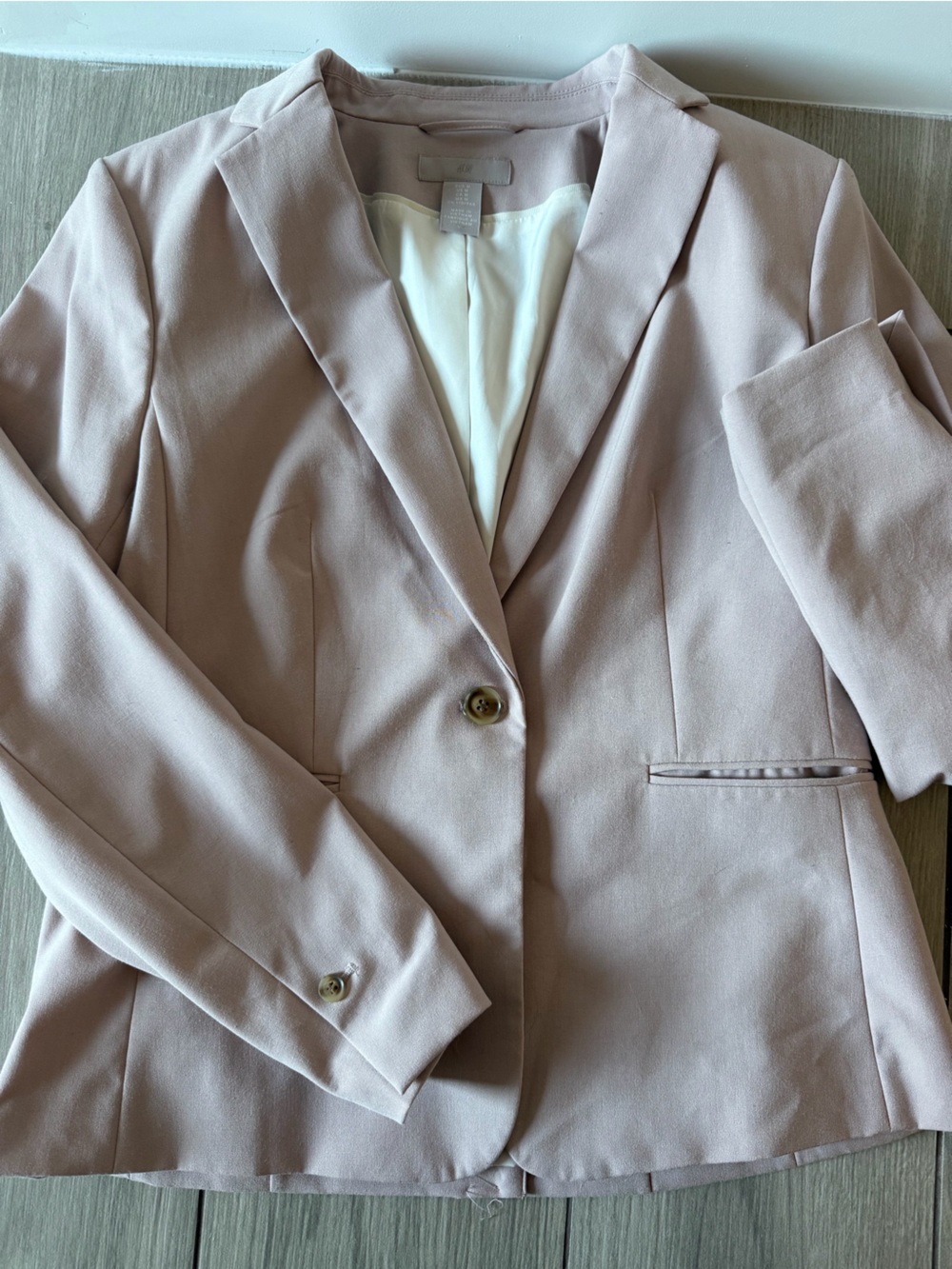 H&M Blush Pink Tailored Blazer Size M